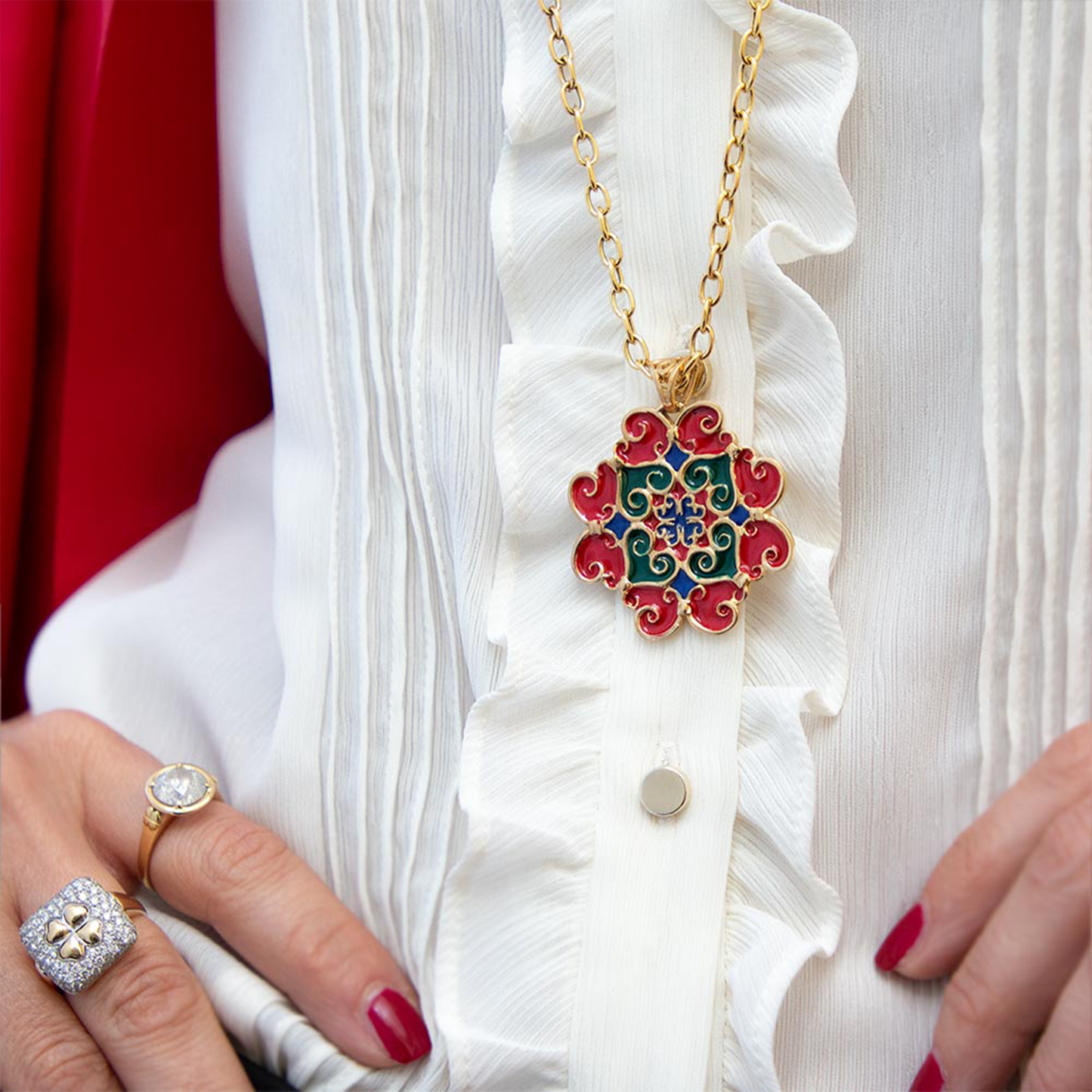 Pendente Maiolica Rosso e Verde