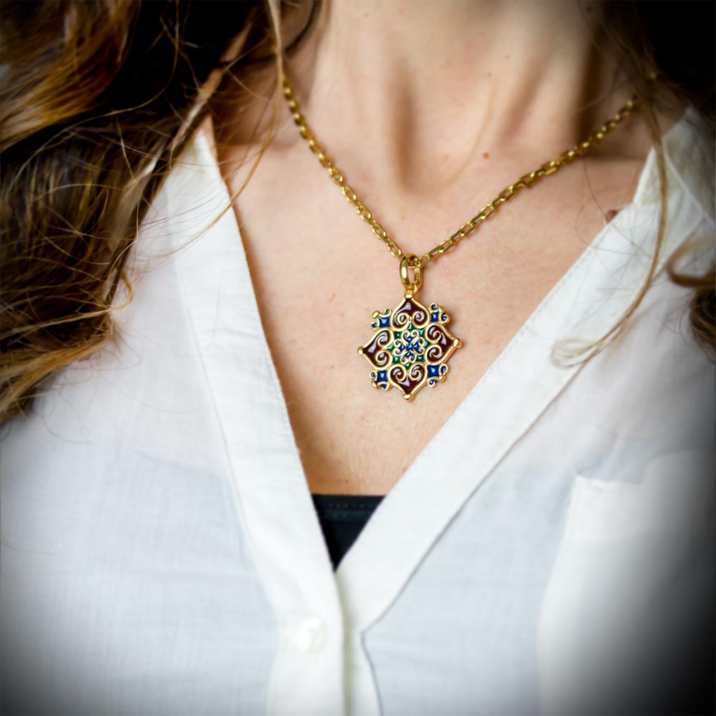 Pendente Maiolica Vinaccia, Verde e Blu