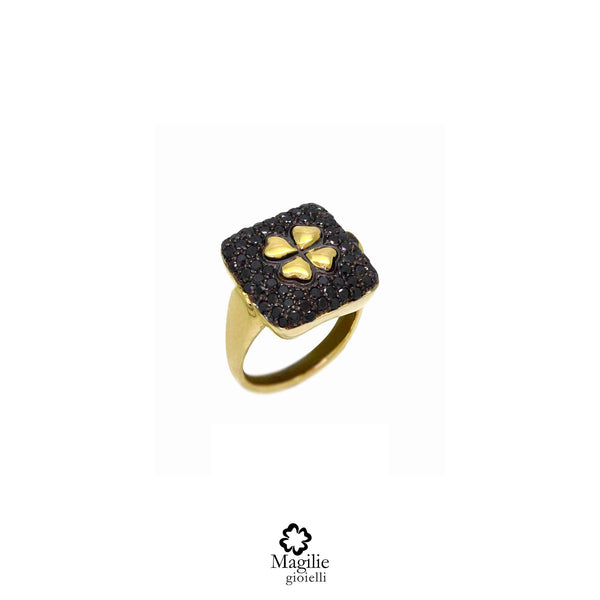 Anello Cocktail Ring Black Imperial