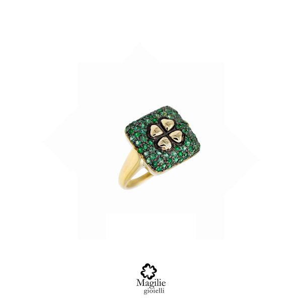 Anello Cocktail Ring Green Imperial