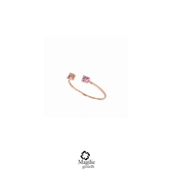 Anello Double Candy Zaffiro Rosa