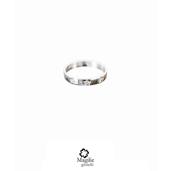 Anello Starlight oro bianco