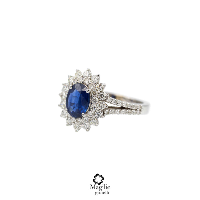 Anello Le Grande Fleur Zaffiro Blu