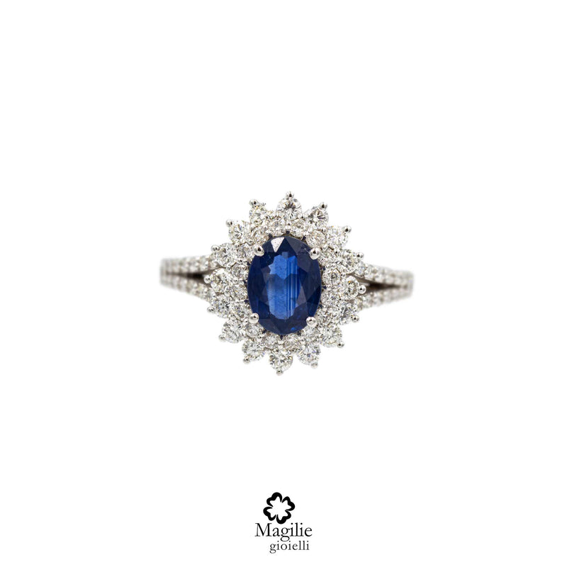 Anello Le Grande Fleur Zaffiro Blu